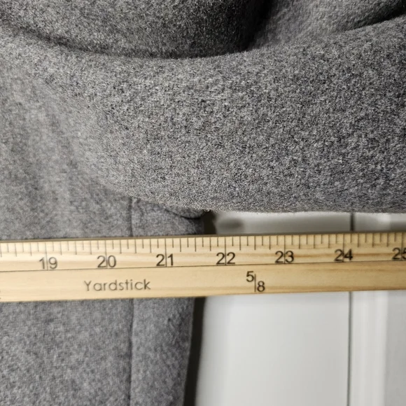 1 Madison Gray Wool Blend Tailored Long Coat Notched Collar Classic Chic XL - Picture 13 of 15
